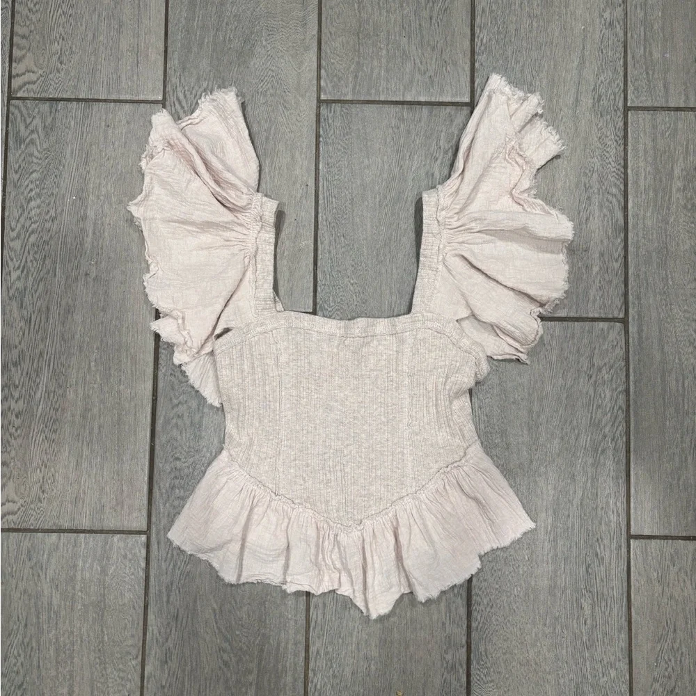 Free People Dreaming Top in Oatmeal Size XS - Picture 3 of 6